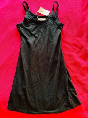 Universal Thread Black Mini Slip Dress with Spaghetti Straps